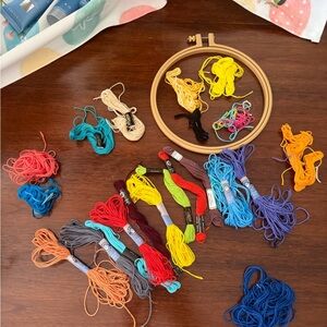 Colorful Embroidery Floss Set with Hoop